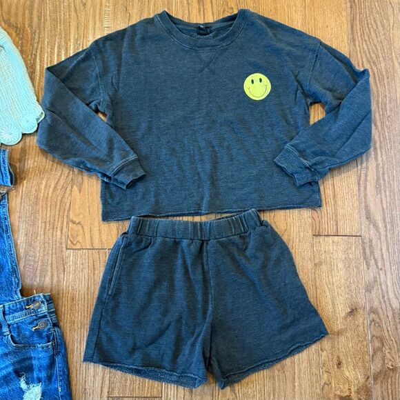 Girls size large 10-12 bundle matching set overalls tank - Picture 3 of 13